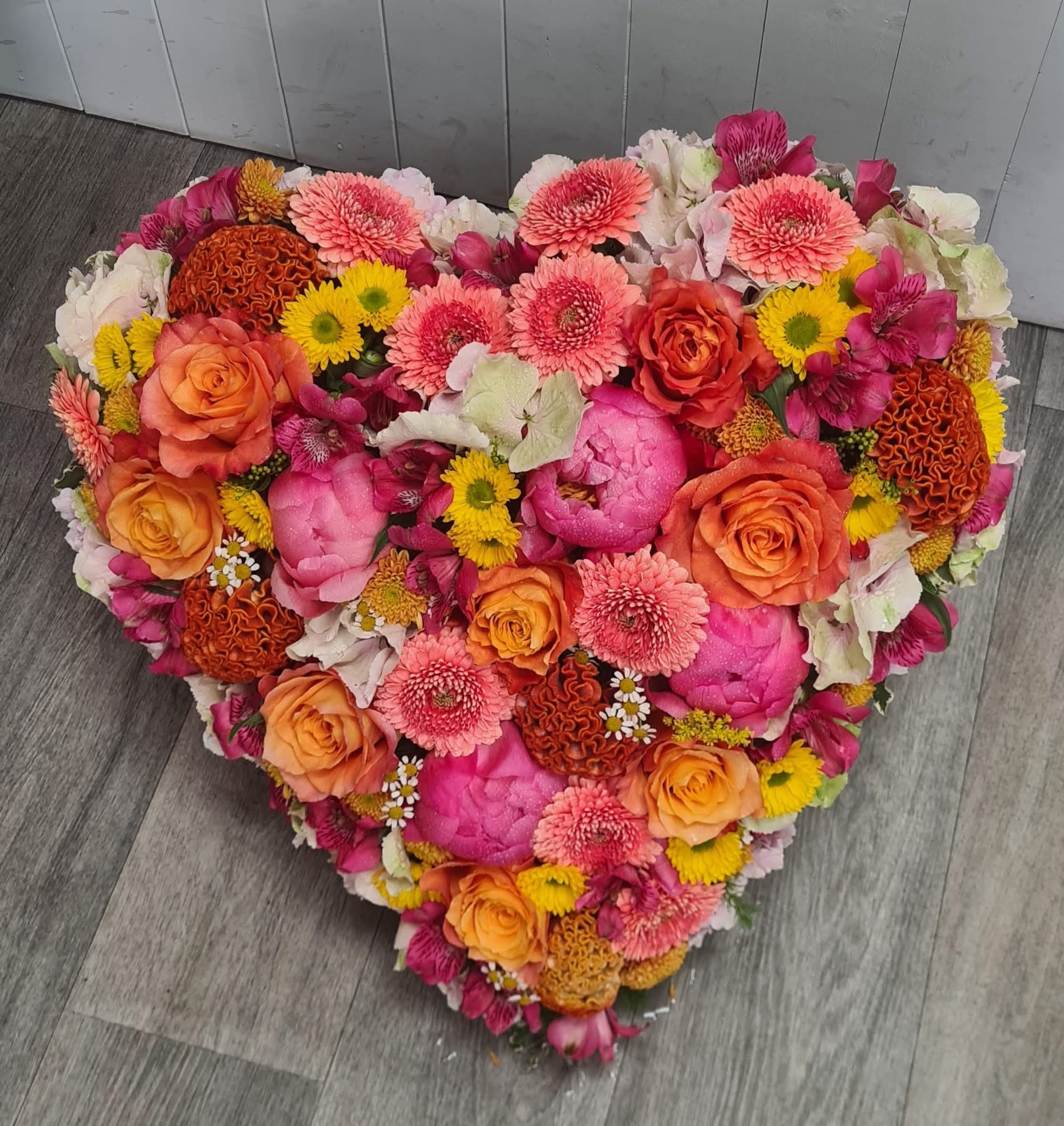 Funeral Heart Flowers for mother